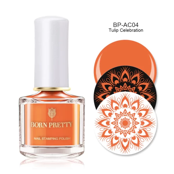 Nail stamping polish Tulip Celebration Orange