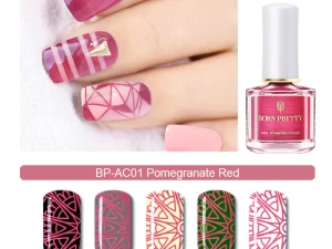 Nail stamping polish -" Pomegranate Red"- Hot Pink